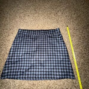 Fringe Studio Blue and Black Houndstooth Mini golf Skirt